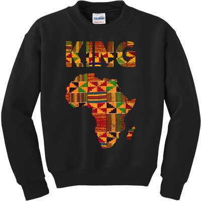 Cool African King Design Kente Cloth Africa Ghana Kids Men Kids Sweatshirt