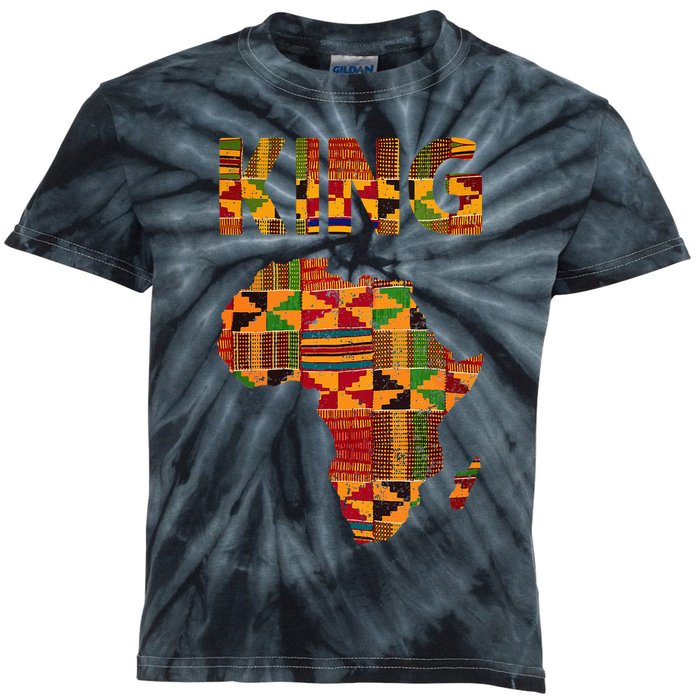 Cool African King Design Kente Cloth Africa Ghana Kids Men Kids Tie-Dye T-Shirt