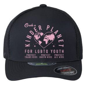 Create A Kinder Planet Lgbtq Ally Protect Transg Lgbt Flexfit Unipanel Trucker Cap