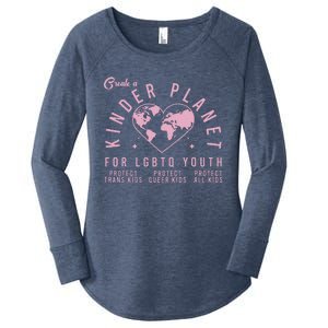 Create A Kinder Planet Lgbtq Ally Protect Transg Lgbt Women's Perfect Tri Tunic Long Sleeve Shirt