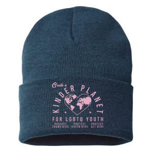 Create A Kinder Planet Lgbtq Ally Protect Transg Lgbt Sustainable Knit Beanie