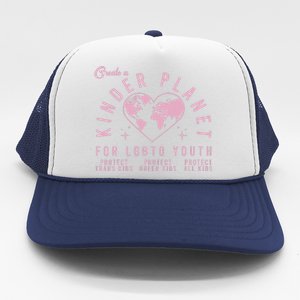 Create A Kinder Planet Lgbtq Ally Protect Transg Lgbt Trucker Hat