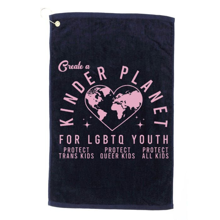 Create A Kinder Planet Lgbtq Ally Protect Transg Lgbt Platinum Collection Golf Towel