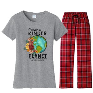 Create A Kinder Planet Earth Day Meaningful Gift Save Our Home Cute Gift Women's Flannel Pajama Set