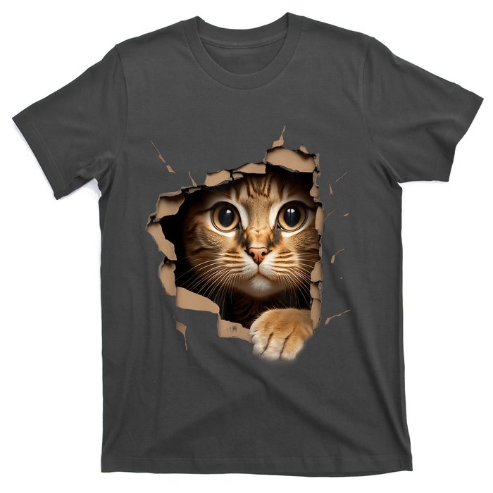 Cat Art Kitten Torn Cloth Cute Cat Owner Funny Cat T-Shirt