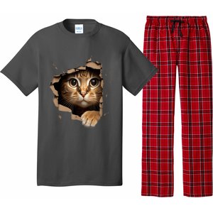 Cat Art Kitten Torn Cloth Cute Cat Owner Funny Cat Pajama Set