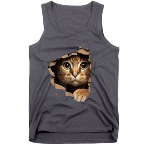 Cat Art Kitten Torn Cloth Cute Cat Owner Funny Cat Tank Top