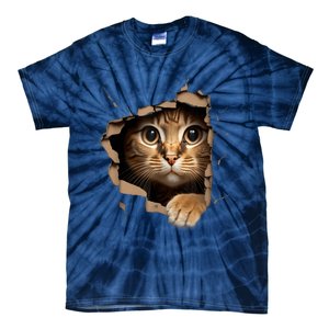 Cat Art Kitten Torn Cloth Cute Cat Owner Funny Cat Tie-Dye T-Shirt