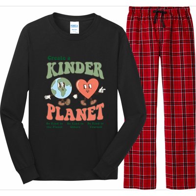 Create A Kinder Planet Aesthetic Trendy Costume Earth Day Funny Gift Long Sleeve Pajama Set