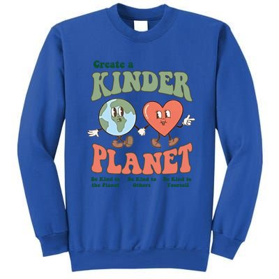 Create A Kinder Planet Aesthetic Trendy Costume Earth Day Funny Gift Sweatshirt