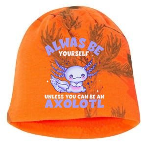 Cute Axolotl Kawaii Chibi Pastel Goth Anime  Kati - Camo Knit Beanie