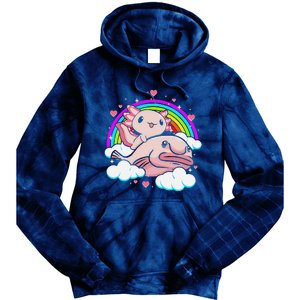 Cute Axolotl Kawaii  Rainbow Blobfish Axolotl Funny Gift  Tie Dye Hoodie