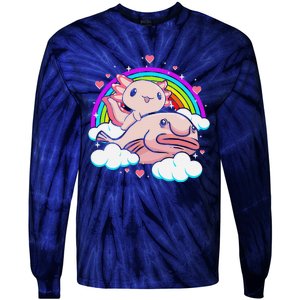 Cute Axolotl Kawaii  Rainbow Blobfish Axolotl Funny Gift  Tie-Dye Long Sleeve Shirt