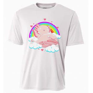 Cute Axolotl Kawaii  Rainbow Blobfish Axolotl Funny Gift  Cooling Performance Crew T-Shirt