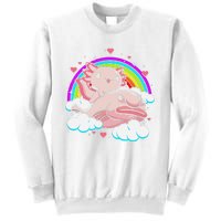 Cute Axolotl Kawaii  Rainbow Blobfish Axolotl Funny Gift  Sweatshirt