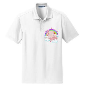 Cute Axolotl Kawaii  Rainbow Blobfish Axolotl Funny Gift  Dry Zone Grid Polo