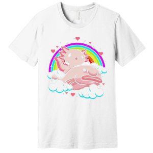 Cute Axolotl Kawaii  Rainbow Blobfish Axolotl Funny Gift  Premium T-Shirt