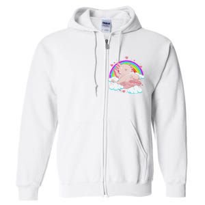 Cute Axolotl Kawaii  Rainbow Blobfish Axolotl Funny Gift  Full Zip Hoodie