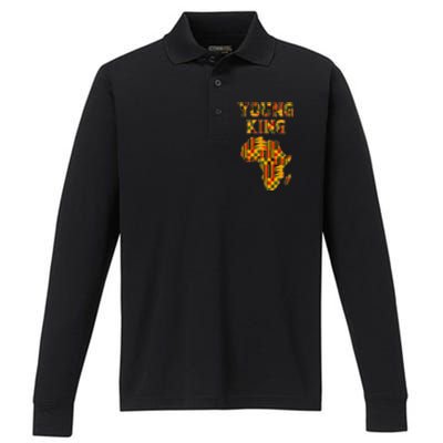 Cool African Kente Art Boy African American Performance Long Sleeve Polo