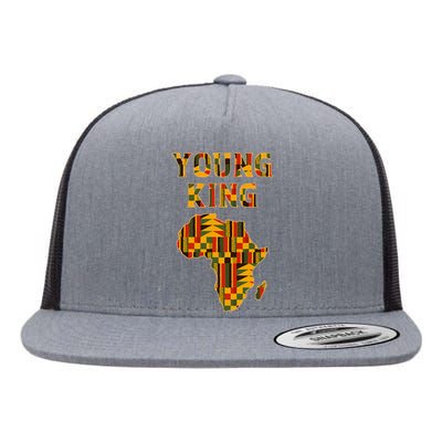 Cool African Kente Art Boy African American Flat Bill Trucker Hat