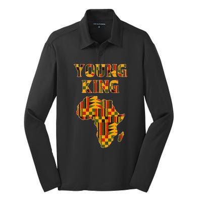 Cool African Kente Art Boy African American Silk Touch Performance Long Sleeve Polo