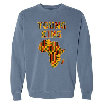 Cool African Kente Art Boy African American Garment-Dyed Sweatshirt