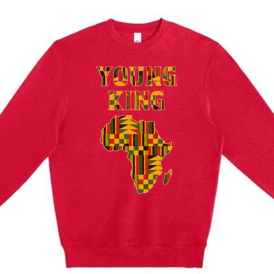 Cool African Kente Art Boy African American Premium Crewneck Sweatshirt