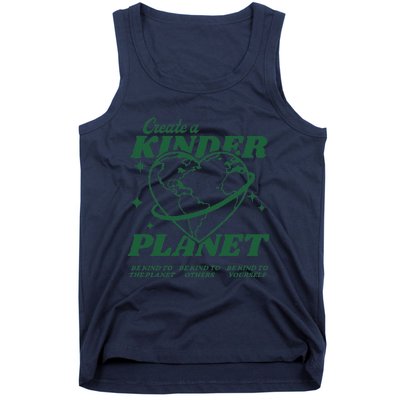 Create A Kinder Planet Aesthetic Trendy Costume Earth Day Tank Top