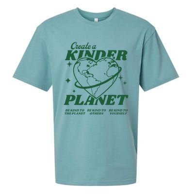 Create A Kinder Planet Aesthetic Trendy Costume Earth Day Sueded Cloud Jersey T-Shirt