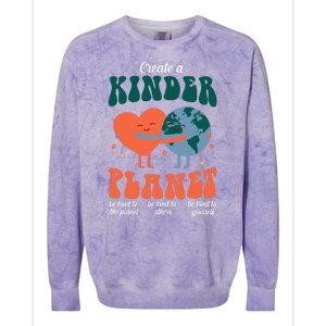 Create A Kinder Planet Earth Day Awareness Cute Colorblast Crewneck Sweatshirt