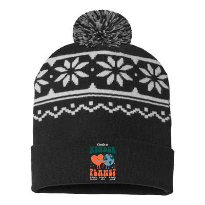 Create A Kinder Planet Earth Day Awareness Cute USA-Made Snowflake Beanie