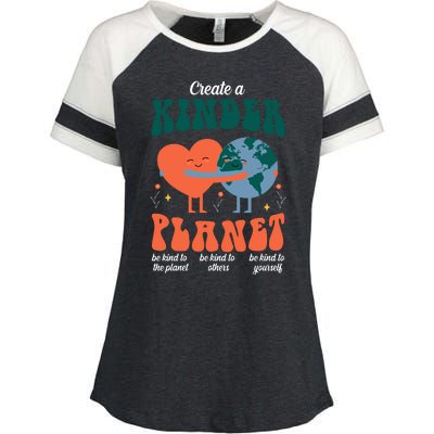 Create A Kinder Planet Earth Day Awareness Cute Enza Ladies Jersey Colorblock Tee