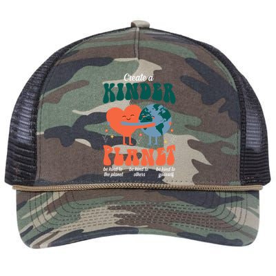 Create A Kinder Planet Earth Day Awareness Cute Retro Rope Trucker Hat Cap