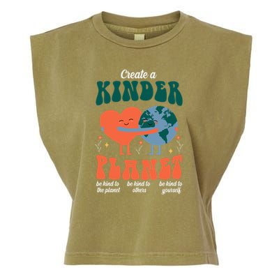 Create A Kinder Planet Earth Day Awareness Cute Garment-Dyed Women's Muscle Tee