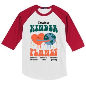 Create A Kinder Planet Earth Day Awareness Cute Kids Colorblock Raglan Jersey