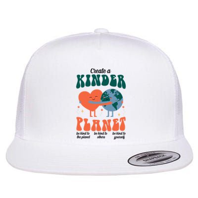 Create A Kinder Planet Earth Day Awareness Cute Flat Bill Trucker Hat