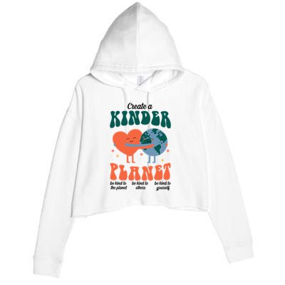 Create A Kinder Planet Earth Day Awareness Cute Crop Fleece Hoodie
