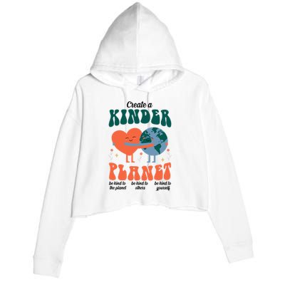 Create A Kinder Planet Earth Day Awareness Cute Crop Fleece Hoodie