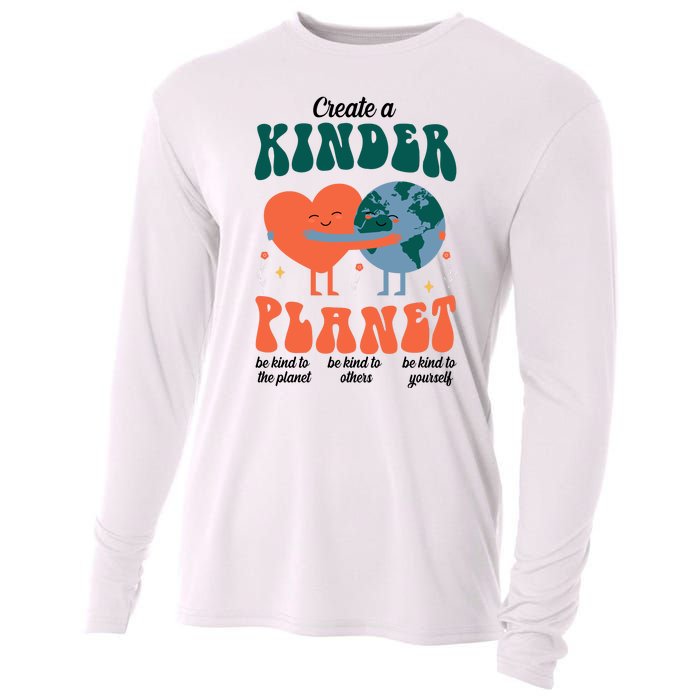 Create A Kinder Planet Earth Day Awareness Cute Cooling Performance Long Sleeve Crew