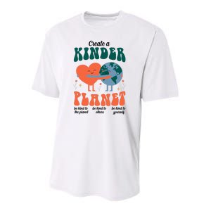 Create A Kinder Planet Earth Day Awareness Cute Youth Performance Sprint T-Shirt