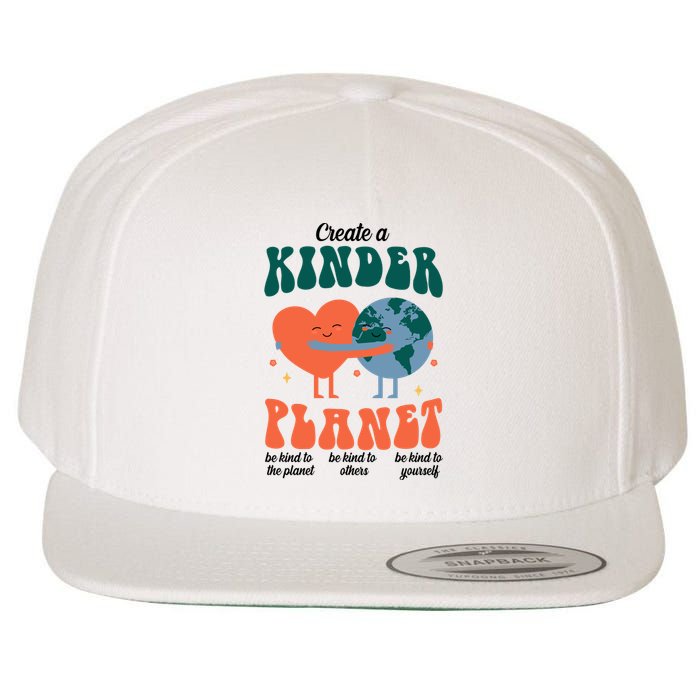 Create A Kinder Planet Earth Day Awareness Cute Wool Snapback Cap