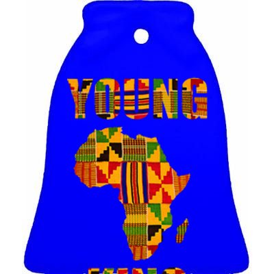 Cool African Kente Art African American Print Ceramic Bell Ornament