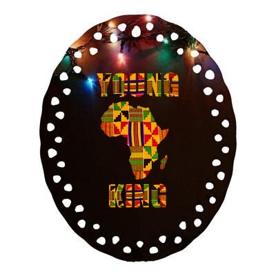 Cool African Kente Art African American Print Ceramic Oval Ornament