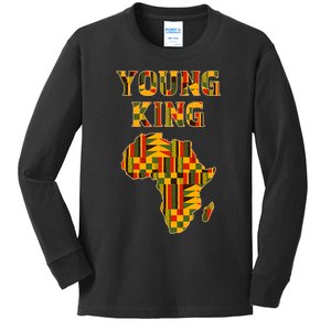 Cool African Kente Art Men Kids African American Print Kids Long Sleeve Shirt