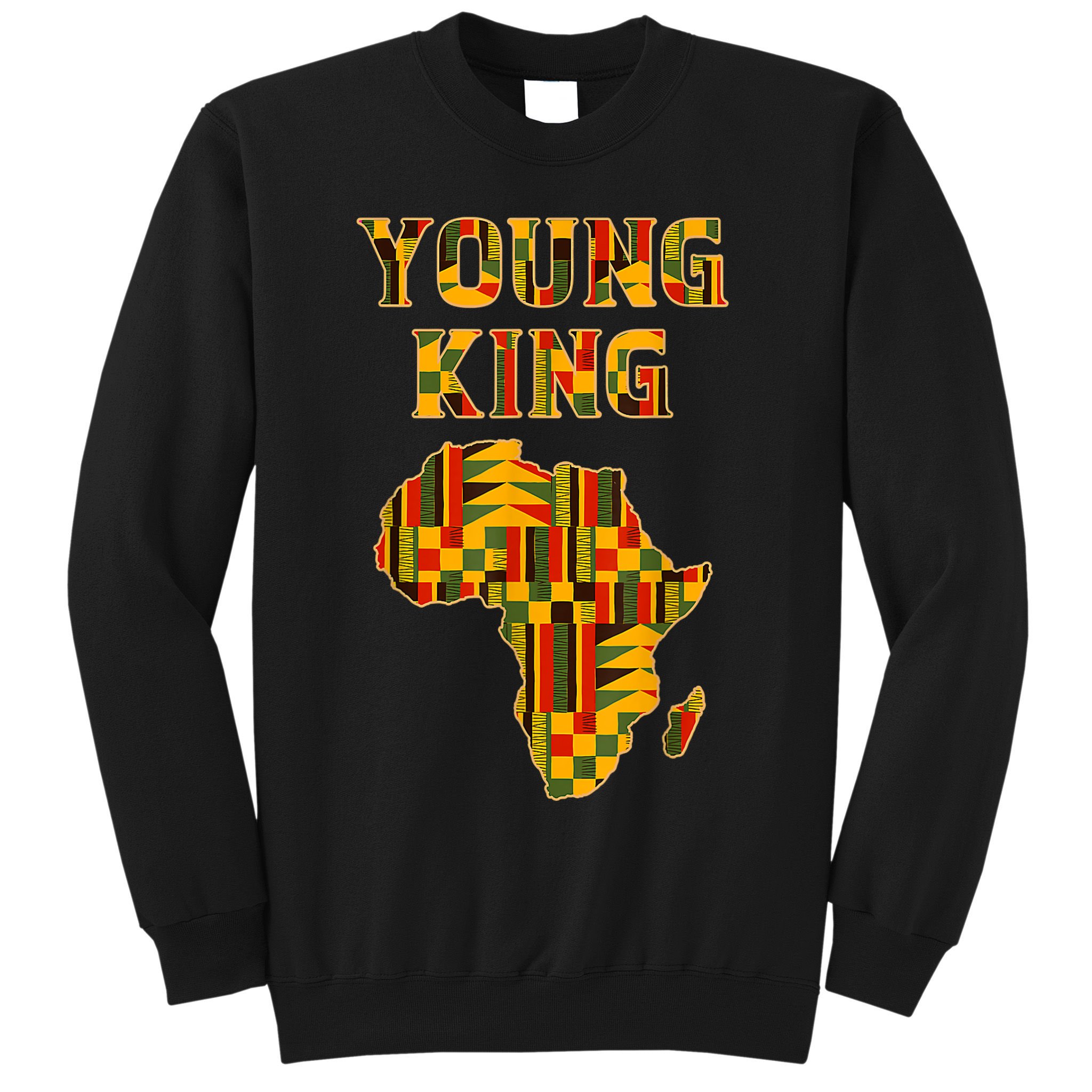 Cool African Kente Art Men Boys Kids African American Print Sweatshirt