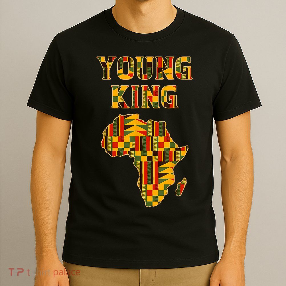 Cool African Kente Art Men Boys Kids African American Print T-Shirt
