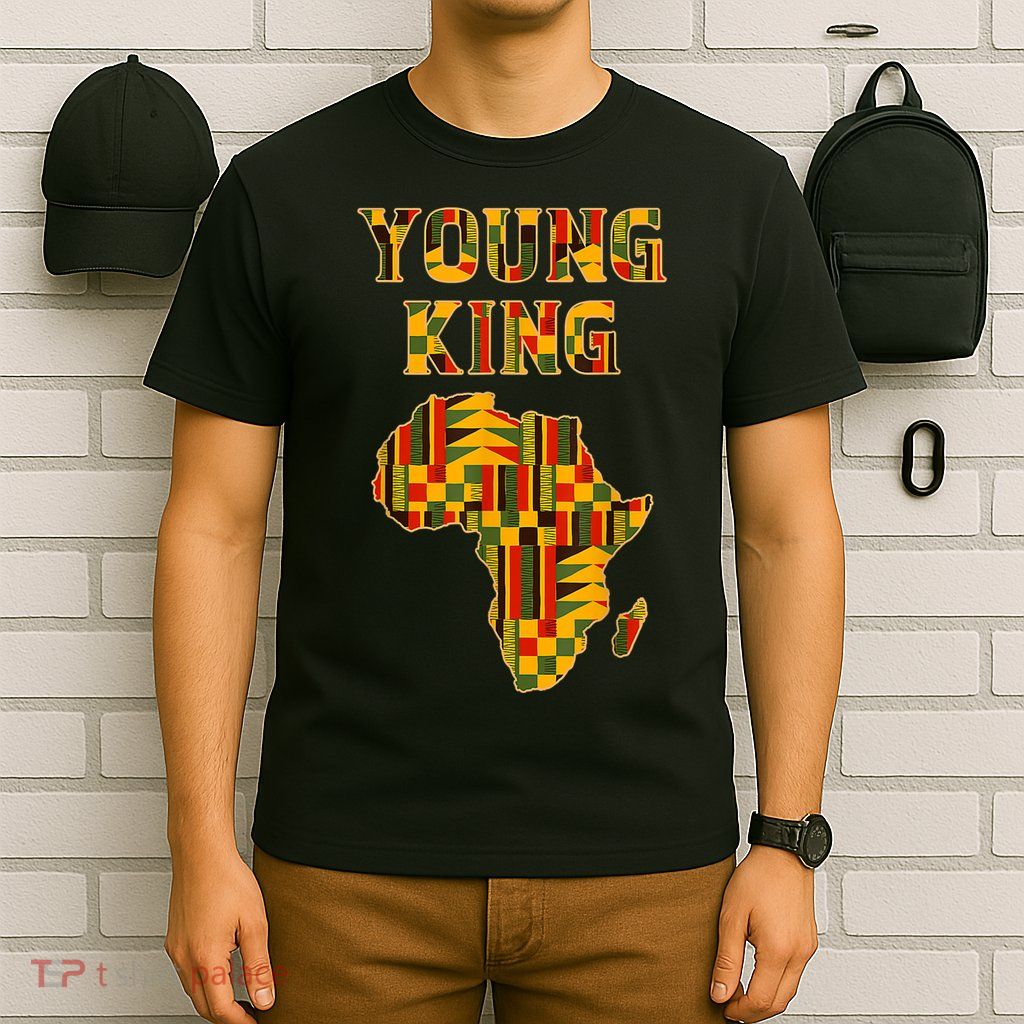 Cool African Kente Art Men Boys Kids African American Print T-Shirt