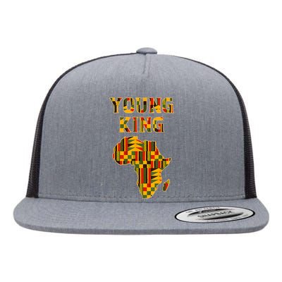 Cool African Kente Art Men Boys Kids African American Print Flat Bill Trucker Hat