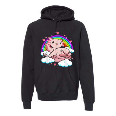 Cute Axolotl Kawaii  Rainbow Blobfish Axolotl Funny Gift Premium Hoodie