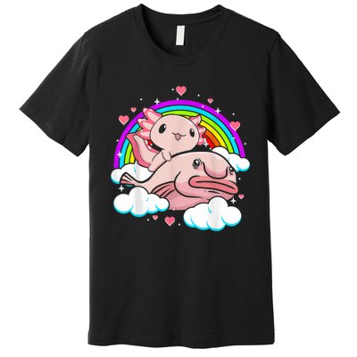 Cute Axolotl Kawaii  Rainbow Blobfish Axolotl Funny Gift Premium T-Shirt